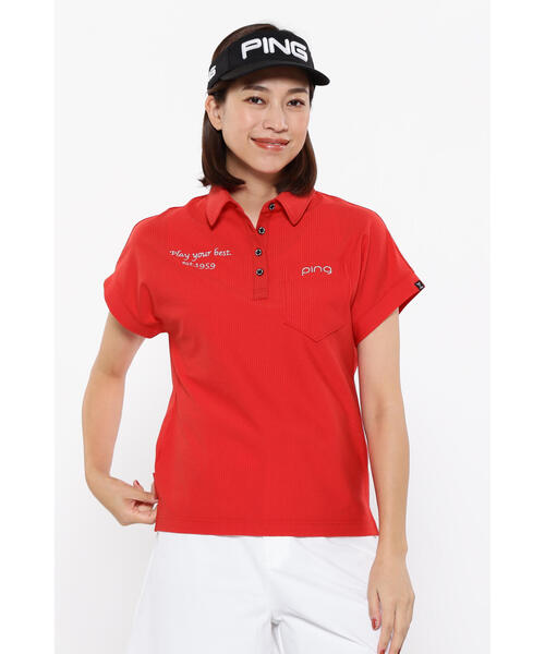 PING(ピン)の「【PING APPAREL】ハイテンションサッカー半袖ポロシャツ <GOLD> (LADIES)(ポロシャツ・レディース・ホワイト/ブラック/レッド・LL/M/L/S)」の15枚目の写真