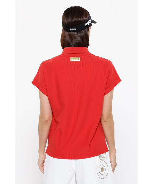 ポロシャツ ポロ 「PING APPAREL」ハイテンションサッカー半袖ポロシャツ 「GOLD」 (LADIES) レディース PING APPAREL】ハイテンションサッカー半袖ポロシャツ ＜GOLD