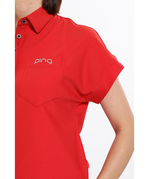 PING(ピン)の「【PING APPAREL】ハイテンションサッカー半袖ポロシャツ <GOLD> (LADIES)(ポロシャツ・レディース・ホワイト/ブラック/レッド・LL/M/L/S)」の20枚目の写真
