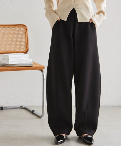 RANAN(ラナン)の「フェイクウールバレルレッグカーブパンツ(その他パンツ・レディース・ブラック/ダークブラウン/ベージュ・M/L/LL)」の12枚目の写真