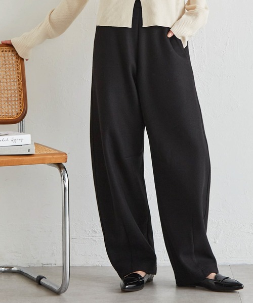 RANAN(ラナン)の「フェイクウールバレルレッグカーブパンツ(その他パンツ・レディース・ブラック/ダークブラウン/ベージュ・M/L/LL)」の13枚目の写真