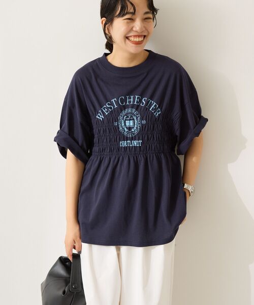 セール】カレッジプリントシャーリングプルオーバー（Tシャツ