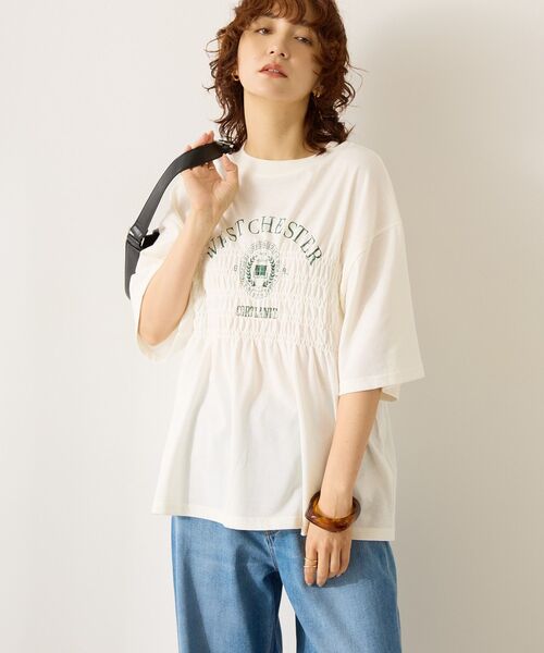 AMERICAN HOLIC(アメリカンホリック)の「カレッジプリントシャーリングプルオーバー(Tシャツ/カットソー・レディース・チャコールグレー/ネイビー/オフホワイト・M/L)」の12枚目の写真