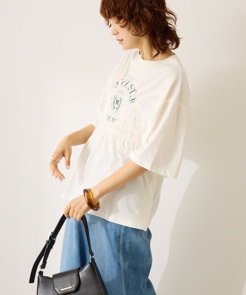 AMERICAN HOLIC(アメリカンホリック)の「カレッジプリントシャーリングプルオーバー(Tシャツ/カットソー・レディース・チャコールグレー/ネイビー/オフホワイト・M/L)」の14枚目の写真