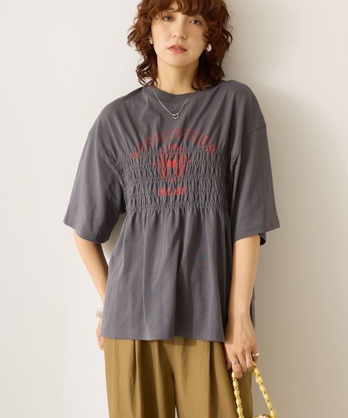 AMERICAN HOLIC(アメリカンホリック)の「カレッジプリントシャーリングプルオーバー(Tシャツ/カットソー・レディース・チャコールグレー/ネイビー/オフホワイト・M/L)」の21枚目の写真