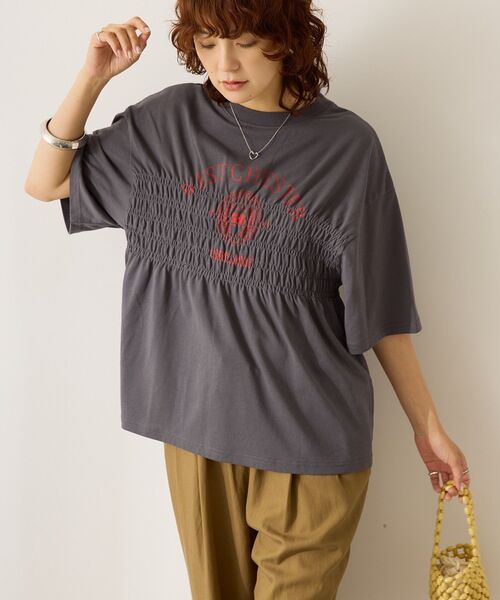AMERICAN HOLIC(アメリカンホリック)の「カレッジプリントシャーリングプルオーバー(Tシャツ/カットソー・レディース・チャコールグレー/ネイビー/オフホワイト・M/L)」の22枚目の写真
