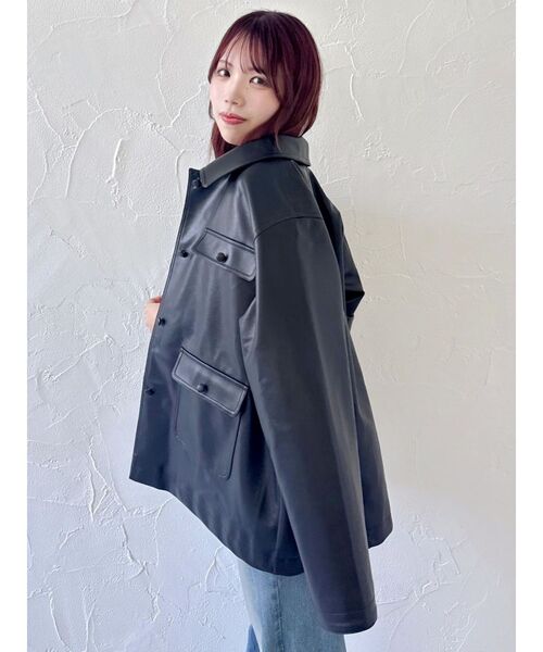 dazzlin（ダズリン）の「【セットアップ対応】ポケットオーバーブルゾン（ブルゾン・レディース・キャメル/ブラック/アイボリー・FREE）」の5枚目の写真