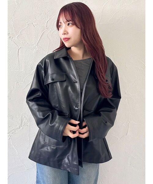 dazzlin（ダズリン）の「【セットアップ対応】ポケットオーバーブルゾン（ブルゾン・レディース・キャメル/ブラック/アイボリー・FREE）」の6枚目の写真