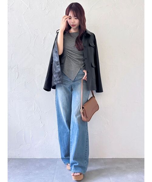 dazzlin（ダズリン）の「【セットアップ対応】ポケットオーバーブルゾン（ブルゾン・レディース・キャメル/ブラック/アイボリー・FREE）」の7枚目の写真