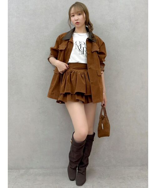 dazzlin（ダズリン）の「【セットアップ対応】ポケットオーバーブルゾン（ブルゾン・レディース・キャメル/ブラック/アイボリー・FREE）」の8枚目の写真