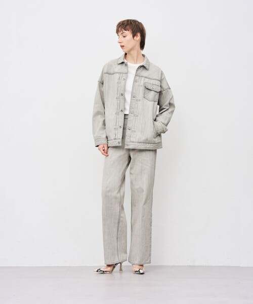 uncrave(アンクレイヴ)の「【upper hights×uncrave】THE NIECE ストレートデニムパンツ(デニムパンツ・レディース・ライトグレー系・23/22/21/25/24)」の5枚目の写真