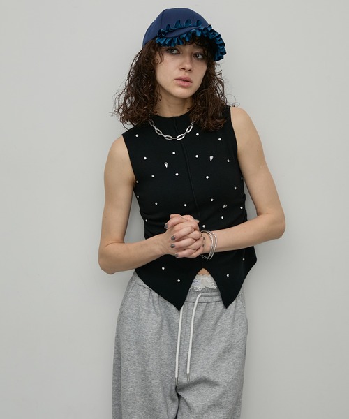 uyu.（ウユ）の「サテンダブルフリルキャップ（キャップ・レディース・グレー/ネイビー・FREE）」の22枚目の写真