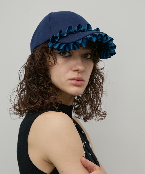 uyu.（ウユ）の「サテンダブルフリルキャップ（キャップ・レディース・グレー/ネイビー・FREE）」の21枚目の写真