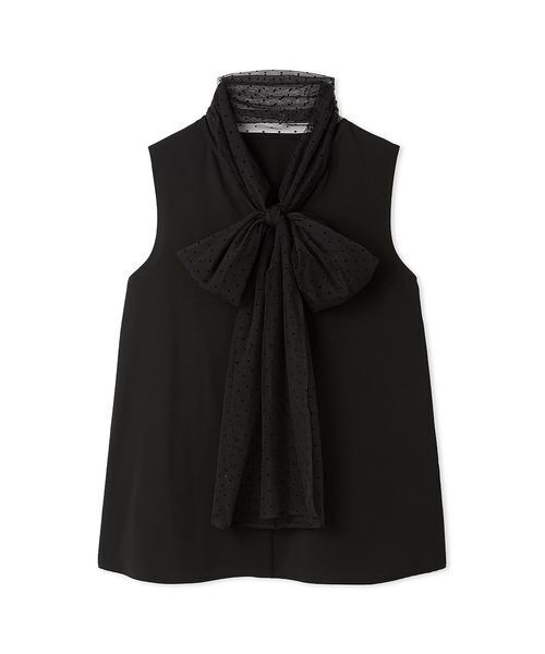 SNIDEL(スナイデル)の「チュールボウタイノースリブラウス(シャツ/ブラウス・レディース・グレー/ブラック/ホワイト・F)」の4枚目の写真