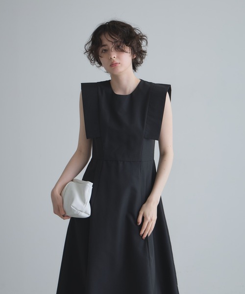 &. NOSTALGIA(アンドドットノスタルジア)の「【ZOZO限定】スクエアスリーブフレアワンピース(ワンピース・レディース・グレー/ブラック・M)」の6枚目の写真