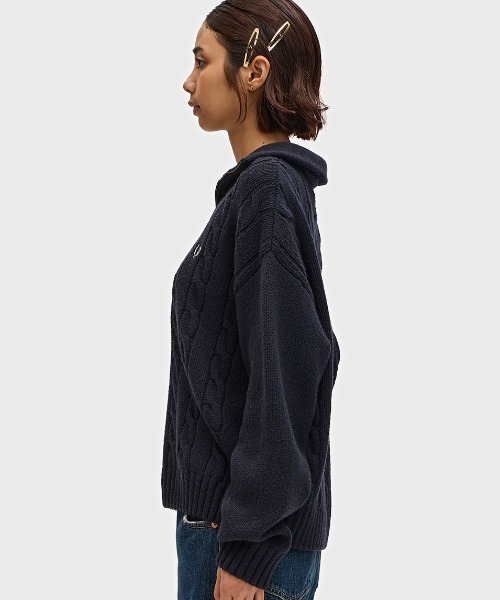 セール】Half Zip Cable Knit Jumper／ハーフジップケーブルニット