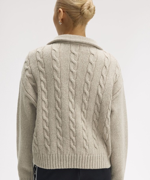 Half Zip Cable Knit Jumper／ハーフジップケーブルニット（ニット
