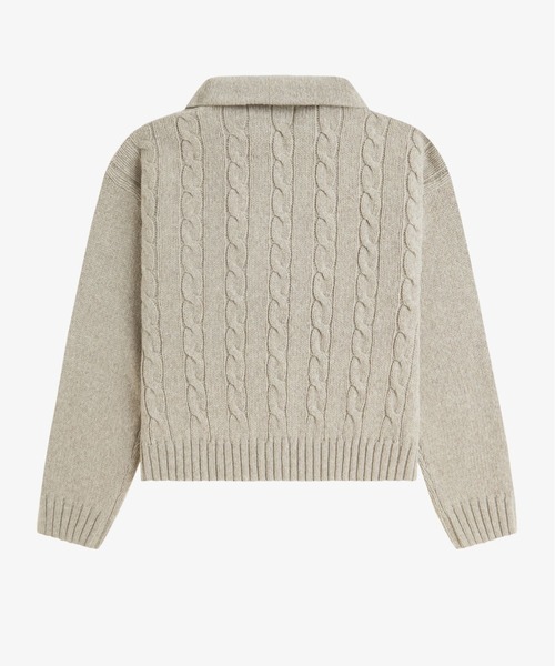 Half Zip Cable Knit Jumper／ハーフジップケーブルニット（ニット