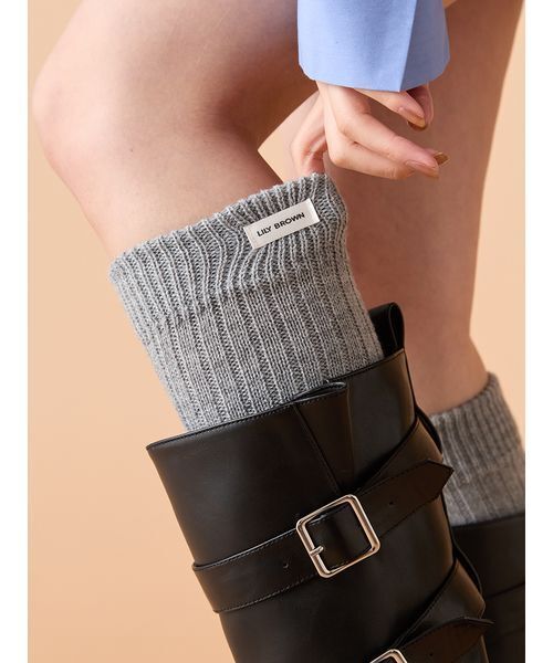 LILY BROWN(リリーブラウン)の「ウールブレンドルーズソックス(ソックス/靴下・レディース・グレー/ホワイト/ベージュ・F)」の2枚目の写真