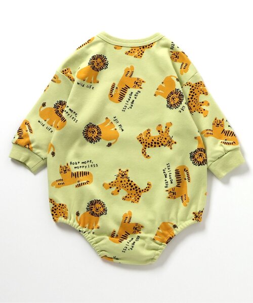 BREEZE（ブリーズ）の「Bpop どうぶつ総柄ボディオール（ロンパース・キッズ・レモンイエロー/ベージュ・70/80）」の7枚目の写真
