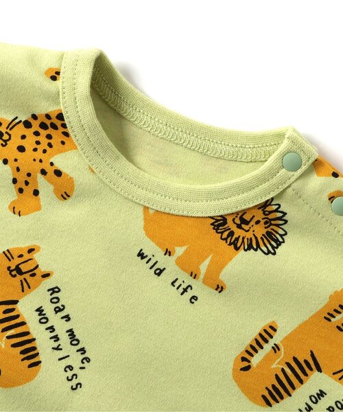 BREEZE（ブリーズ）の「Bpop どうぶつ総柄ボディオール（ロンパース・キッズ・レモンイエロー/ベージュ・70/80）」の8枚目の写真