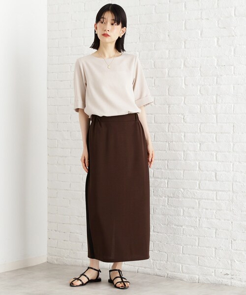 THE SHOP TK （ザ ショップ ティーケー ）の「麻調メッシュブラウス【二の腕カバー/洗える】（シャツ/ブラウス・レディース・オレンジ/ベージュ/スミクロ/ダークグリーン・13/12）」の17枚目の写真