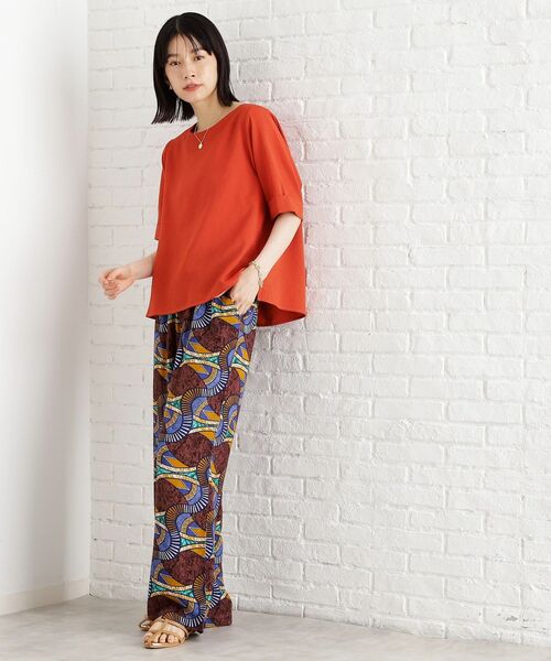 THE SHOP TK （ザ ショップ ティーケー ）の「麻調メッシュブラウス【二の腕カバー/洗える】（シャツ/ブラウス・レディース・オレンジ/ベージュ/スミクロ/ダークグリーン・13/12）」の21枚目の写真