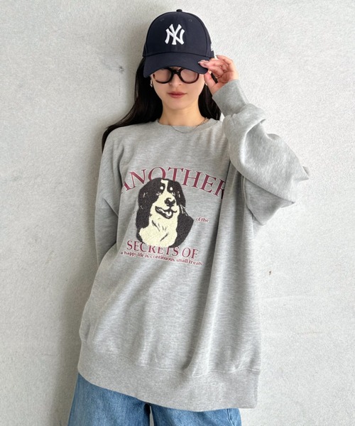 Good Riddance(グッドリダンス)の「【Good Riddance】古着風 ドッグモチーフ プリント スウェット(スウェット・レディース・レッド/アイボリー/グレー・FREE)」の9枚目の写真