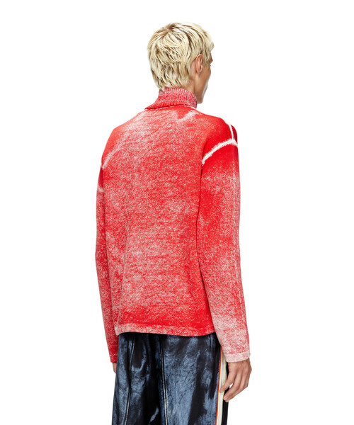 DIESEL（ディーゼル）の「メンズ ジップアップニット K-OLIBA-JKT（ニット/セーター・メンズ・レッド/ブラック・MEDIUM/SMALL/LARGE/X-SMALL/X-LARGE/XX-LARGE）」の6枚目の写真