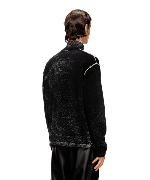 DIESELKNITWEAR ジップアップ セーター ブラック DIESEL（ディーゼル）の「メンズ ニット ジップアップニット