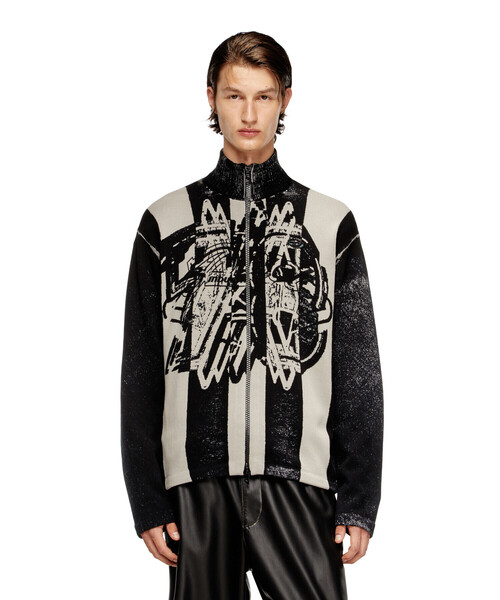 DIESEL（ディーゼル）の「メンズ ジップアップニット K-OLIBA-JKT（ニット/セーター・メンズ・レッド/ブラック・MEDIUM/SMALL/LARGE/X-SMALL/X-LARGE/XX-LARGE）」の12枚目の写真