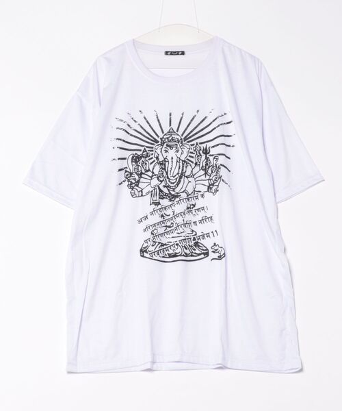 チャイハネ（チャイハネ）の「【チャイハネ】ガネブルメンズTシャツ（Tシャツ/カットソー・メンズ・オレンジ/ブラウン/ホワイト・FREE）」の2枚目の写真