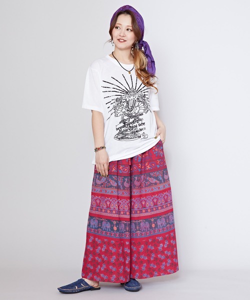 チャイハネ（チャイハネ）の「【チャイハネ】ガネブルメンズTシャツ（Tシャツ/カットソー・メンズ・オレンジ/ブラウン/ホワイト・FREE）」の5枚目の写真