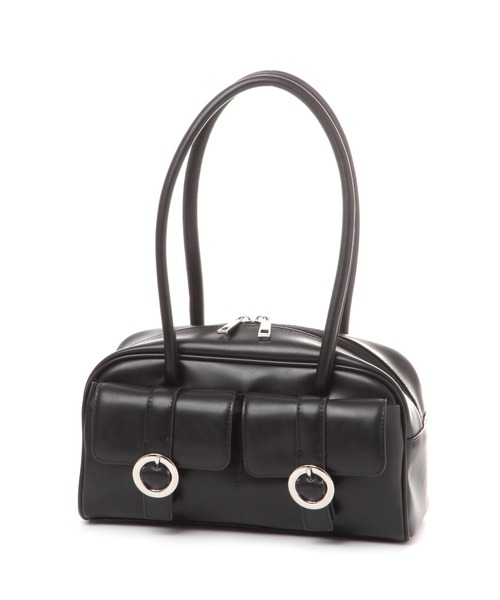 LAKOLE（ラコレ）の「バックルポケットボストンバッグ / 576000（ショルダーバッグ・レディース・ブラウン/ブラック/オフホワイト・FREE）」の7枚目の写真