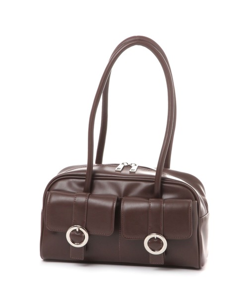 LAKOLE（ラコレ）の「バックルポケットボストンバッグ / 576000（ショルダーバッグ・レディース・ブラウン/ブラック/オフホワイト・FREE）」の8枚目の写真