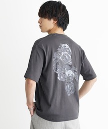 【MinoriTY】ソフトタッチ×厚手仕立て花柄プリントTシャツ メンズ 夏服 半袖Tシャツ