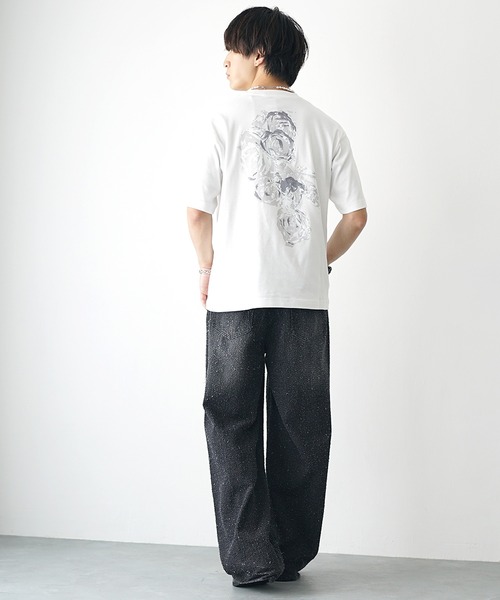 セール】【MinoriTY】ソフトタッチ×厚手仕立て花柄プリントTシャツ