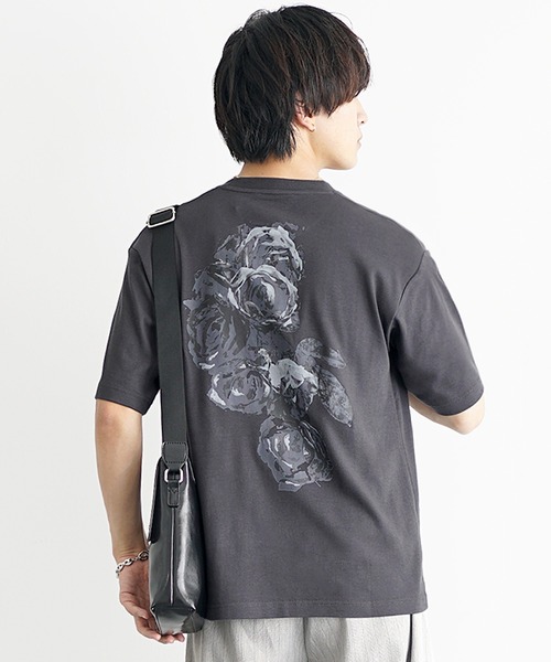 MinoriTY】ソフトタッチ×厚手仕立て花柄プリントTシャツ メンズ