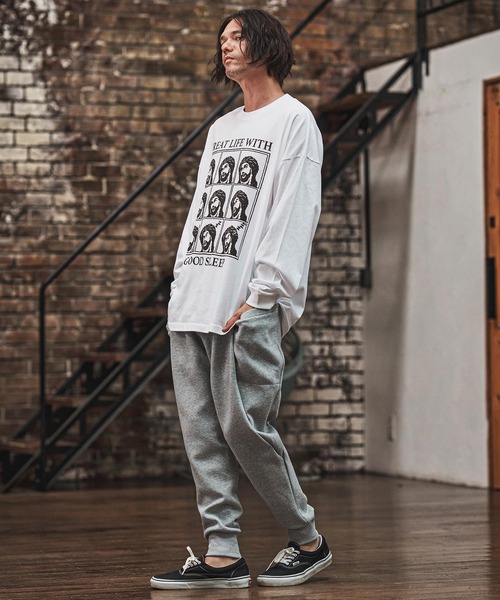 CAMBIO（カンビオ）の「mlt5369- プリントロンT_God Sleep(CASD-165)（Tシャツ/カットソー・メンズ・グレー系その他/ホワイト/スミクロ・S/M/L/XL）」の15枚目の写真