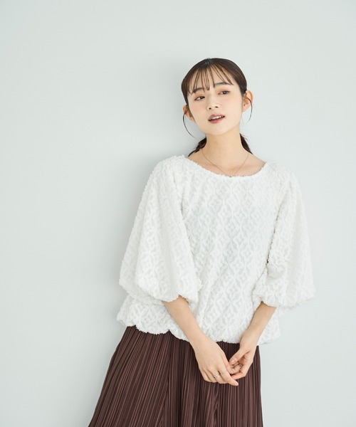 mil（ミル）の「バルーンシルエット ジャガードブラウス【587144】（シャツ/ブラウス・レディース・ブラック/オフホワイト・ONE SIZE）」の21枚目の写真