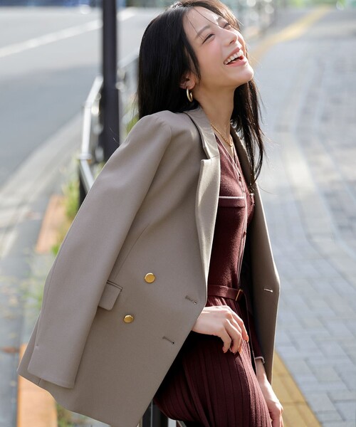 エニィスィス ダブルボタン ビューティーサーモ　テーラードジャケット　サイズ3 保温効果/ストレッチ】シリーズ累計13万枚突破！ビューティ