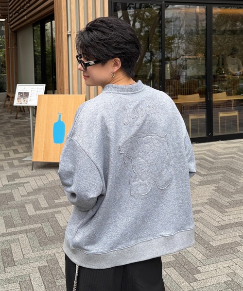 ADAMASTE（アダマスト）の「Sparkle Sweat Zip-Up Cardigan - スパークルスウェットジップアップカーディガン（カーディガン/ボレロ・メンズ・グリーン/ブラック/グレー・MEDIUM/LARGE）」の2枚目の写真