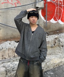 ADAMASTE | Sparkle Sweat Zip-Up Cardigan - スパークルスウェットジップアップカーディガン(カーディガン/ボレロ)