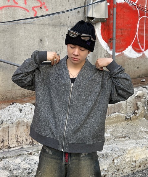 ADAMASTE（アダマスト）の「Sparkle Sweat Zip-Up Cardigan - スパークルスウェットジップアップカーディガン（カーディガン/ボレロ・メンズ・グリーン/ブラック/グレー・MEDIUM/LARGE）」の21枚目の写真