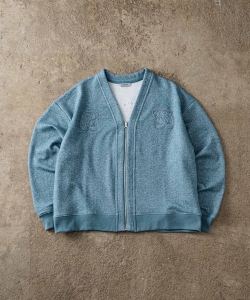 ADAMASTE（アダマスト）の「Sparkle Sweat Zip-Up Cardigan - スパークルスウェットジップアップカーディガン（カーディガン/ボレロ・メンズ・グリーン/ブラック/グレー・MEDIUM/LARGE）」の14枚目の写真