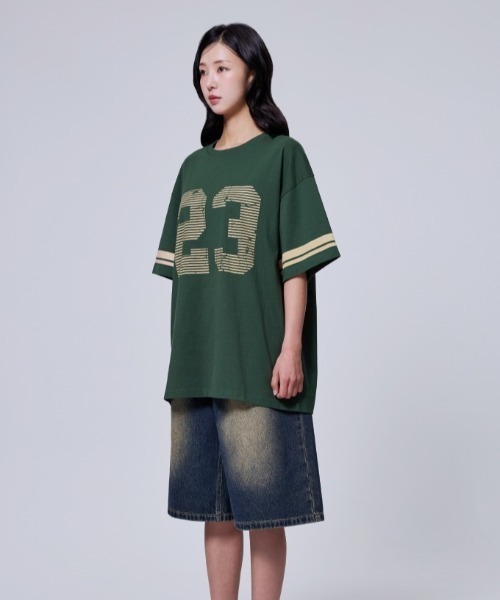 Vini(ヴィニ)の「【Vini】オーバーフィット ヴィンテージライク ラグビー半袖Tシャツ(Tシャツ/カットソー・メンズ・バーガンディー/ダークグリーン/ライトベージュ・SMALL/MEDIUM/LARGE)」の7枚目の写真