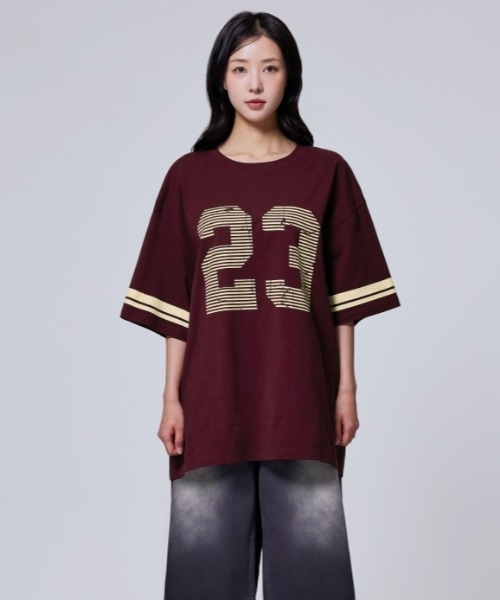 Vini(ヴィニ)の「【Vini】オーバーフィット ヴィンテージライク ラグビー半袖Tシャツ(Tシャツ/カットソー・メンズ・バーガンディー/ダークグリーン/ライトベージュ・SMALL/MEDIUM/LARGE)」の14枚目の写真