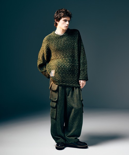 glamb(グラム)の「Backstage Knit / バックステージニット(ニット/セーター・メンズ・ブラック/カーキ・S/M/L)」の11枚目の写真