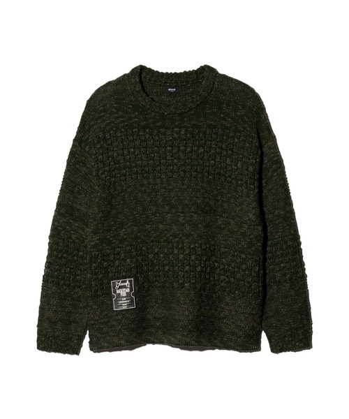 glamb(グラム)の「Backstage Knit / バックステージニット(ニット/セーター・メンズ・ブラック/カーキ・S/M/L)」の4枚目の写真