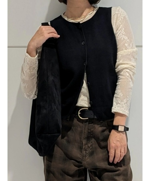 GAP（ギャップ）の「Cashsoft カシミヤタッチ ライトウェイト テーラードベスト（ベスト・レディース・ブラウン/ブラック・S/M/L/XL/XS/XXS）」の11枚目の写真